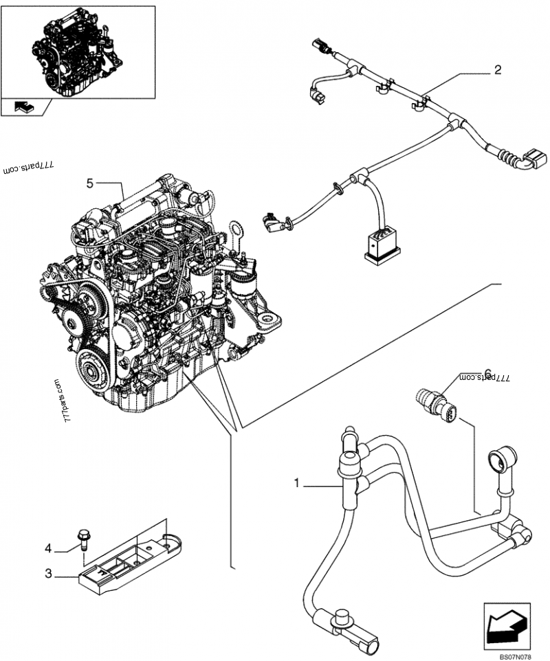 Part diagram ENGINE ELECTRIC INSTALLATION (87546691) - COMPACT TRACK LOADERS Case 420CT (COMPACT TRACK LOADER - SERIES 3, ASN N7M455401 (1/08-3/11)) | 777parts.com
