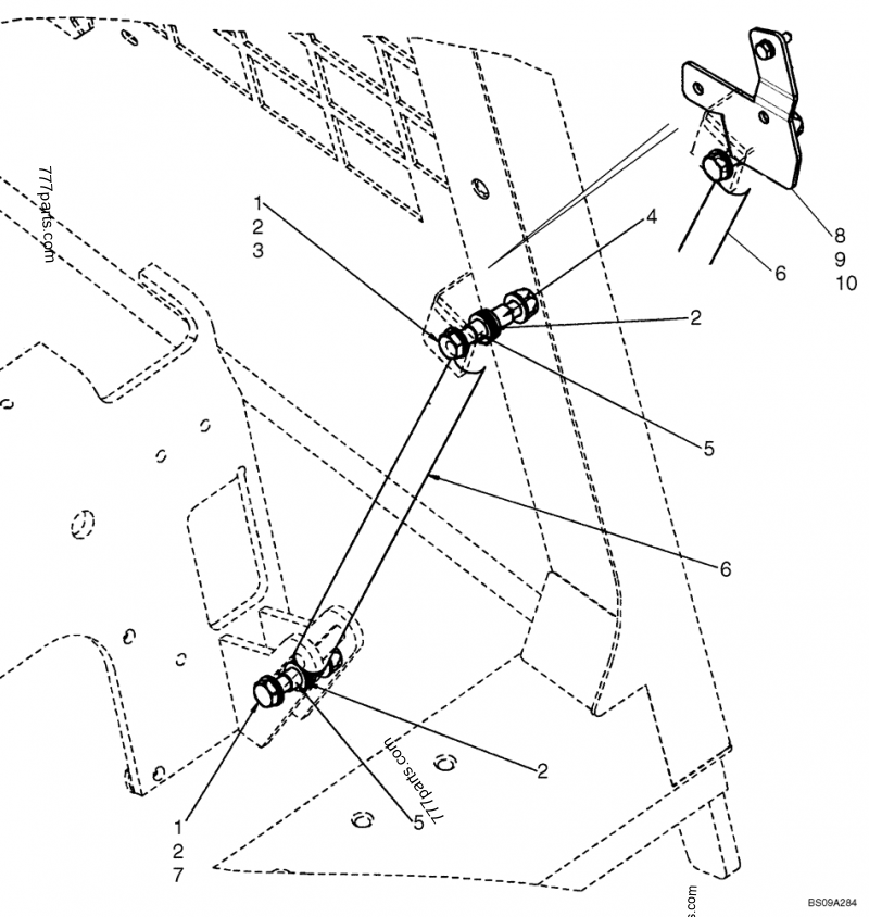 Part diagram CAB - ROPS PIVOT ASSIST - COMPACT TRACK LOADERS Case 420CT (COMPACT TRACK LOADER - SERIES 3, ASN N7M455401 (1/08-3/11)) | 777parts.com