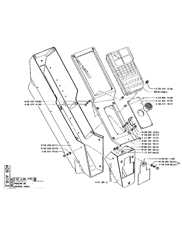 Part diagram CONTROL PANEL - CRAWLER EXCAVATORS Case 170 (POCLAIN CRAWLER EXCAVATOR (S/N 12341 TO 12492) (5/85-12/92)) | 777parts.com