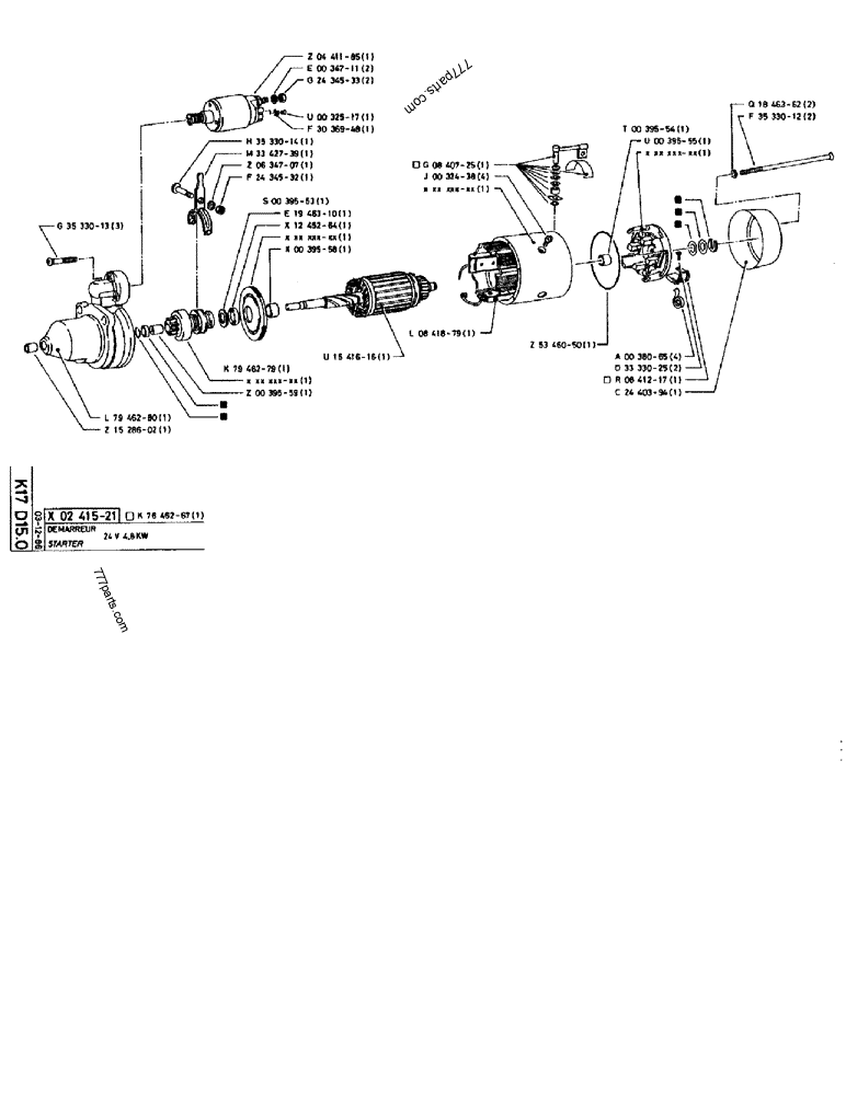 Part diagram STARTER 24 V 4,8KW - CRAWLER EXCAVATORS Case 170B (CASE CRAWLER EXCAVATOR (S/N 1501-) (S/N 12501-) (EUROPE) (2/87-12/89)) | 777parts.com