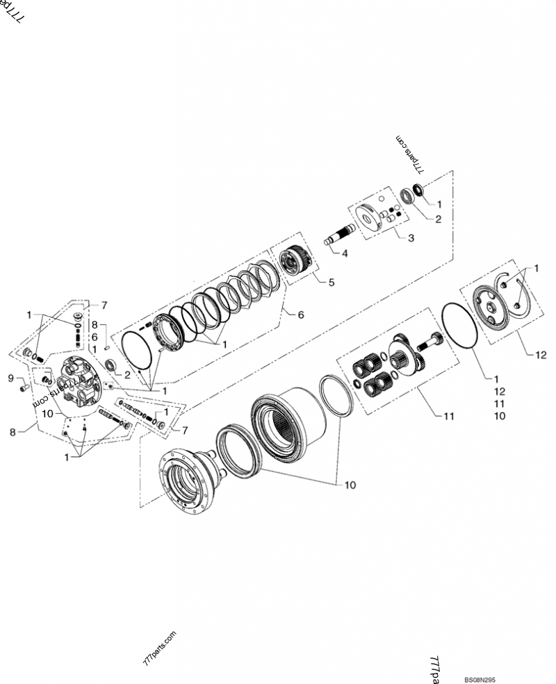 Part diagram MOTOR ASSY - BONFIGLIOLI - 2 SPEED CTL DRIVE MOTOR N8M AND AFTER - COMPACT TRACK LOADERS Case 420CT (COMPACT TRACK LOADER - SERIES 3, ASN N7M455401 (1/08-3/11)) | 777parts.com
