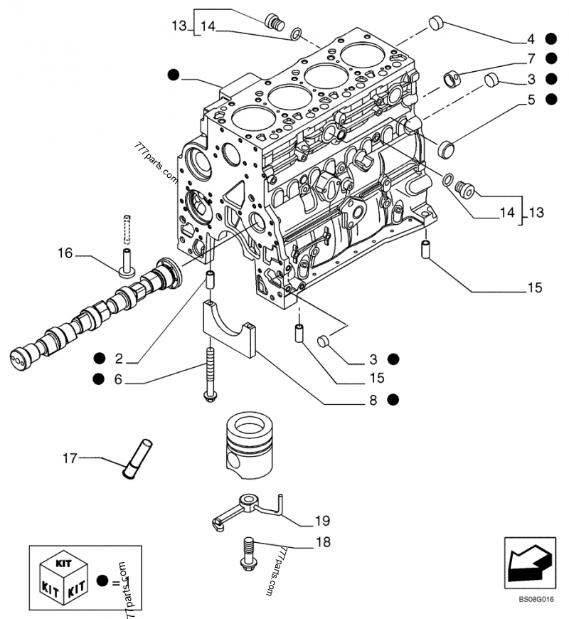 Part diagram CYLINDER BLOCK - COMPACT TRACK LOADERS Case 440CT (COMPACT TRACK LOADER - SERIES 3, ASN N7M483467 (1/08-3/11)) | 777parts.com