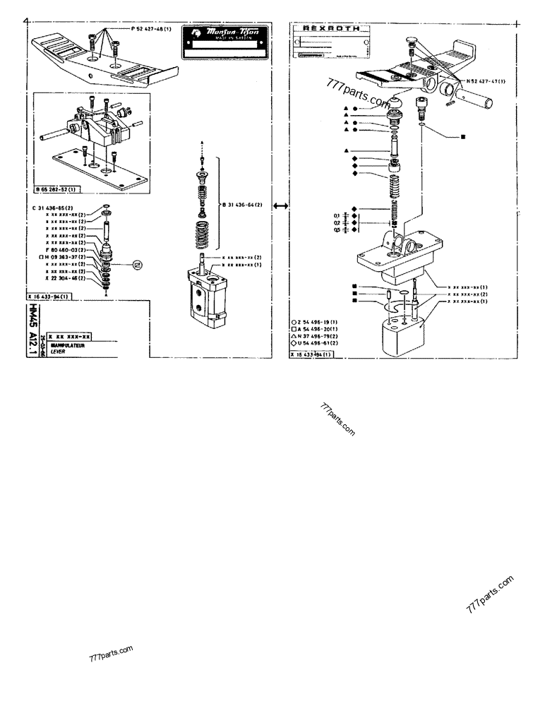 Part diagram LEVER - CRAWLER EXCAVATORS Case 170B (CASE CRAWLER EXCAVATOR (S/N 1501-) (S/N 12501-) (EUROPE) (2/87-12/89)) | 777parts.com