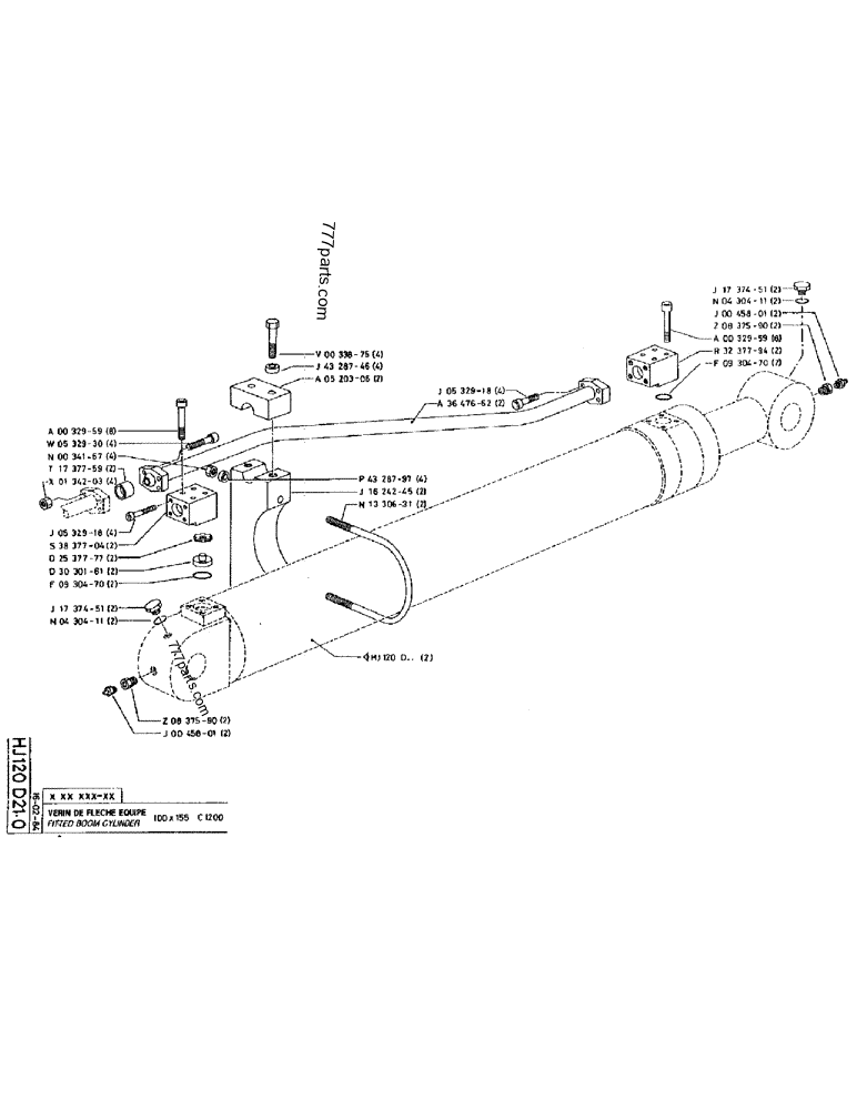 Part diagram FITTED BOOM CYLINDER - CRAWLER EXCAVATORS Case 220 (POCLAIN CRAWLER EXCAVATOR (1/88-12/92)) | 777parts.com