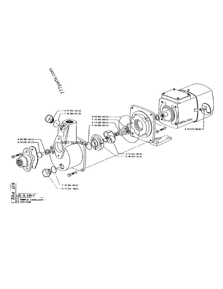 Part diagram FUEL PUMP - CRAWLER EXCAVATORS Case 170 (POCLAIN CRAWLER EXCAVATOR (S/N 12341 TO 12492) (5/85-12/92)) | 777parts.com