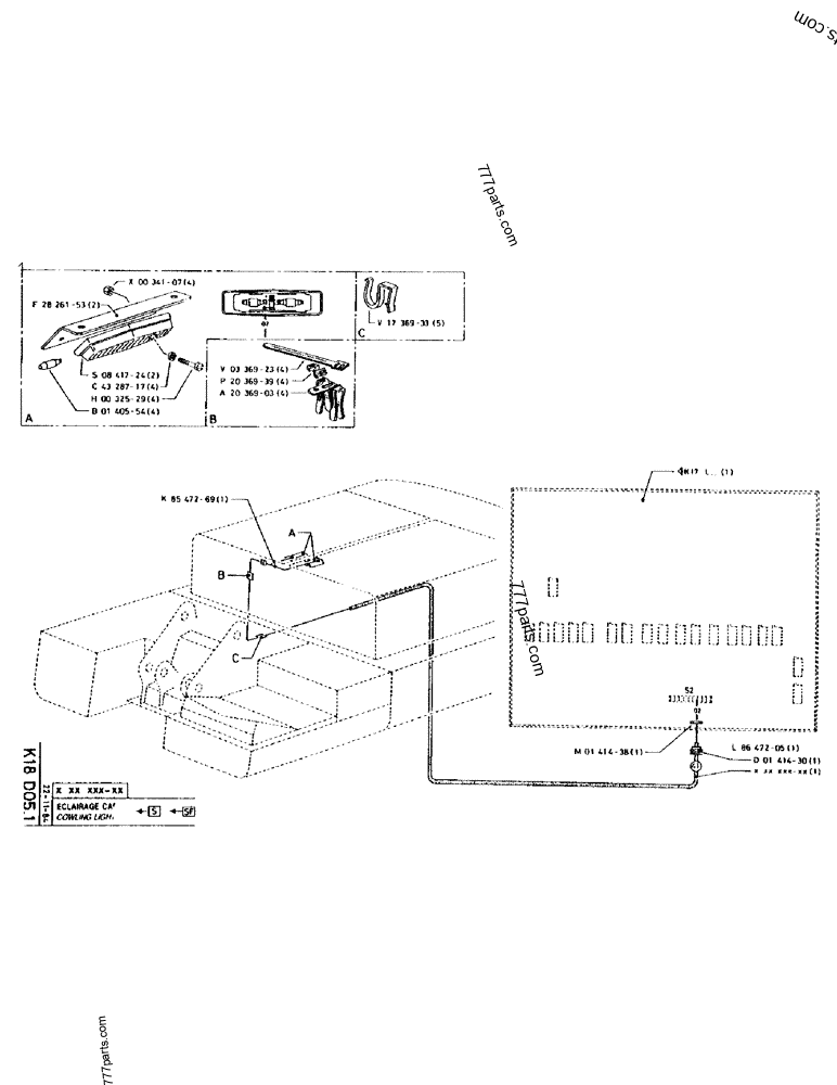 Part diagram COWLING LIGHT - CRAWLER EXCAVATORS Case 170 (POCLAIN CRAWLER EXCAVATOR (S/N 12341 TO 12492) (5/85-12/92)) | 777parts.com