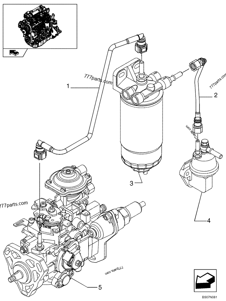 Part diagram PIPING - FUEL (87546691) - COMPACT TRACK LOADERS Case 420CT (COMPACT TRACK LOADER - SERIES 3, ASN N7M455401 (1/08-3/11)) | 777parts.com