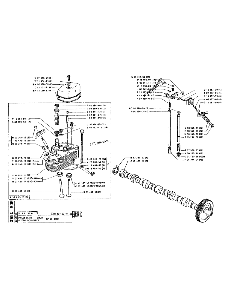 Part diagram DISTRIBUTION PARTS BF 6L 913C - CRAWLER EXCAVATORS Case 170 (POCLAIN CRAWLER EXCAVATOR (S/N 12341 TO 12492) (5/85-12/92)) | 777parts.com