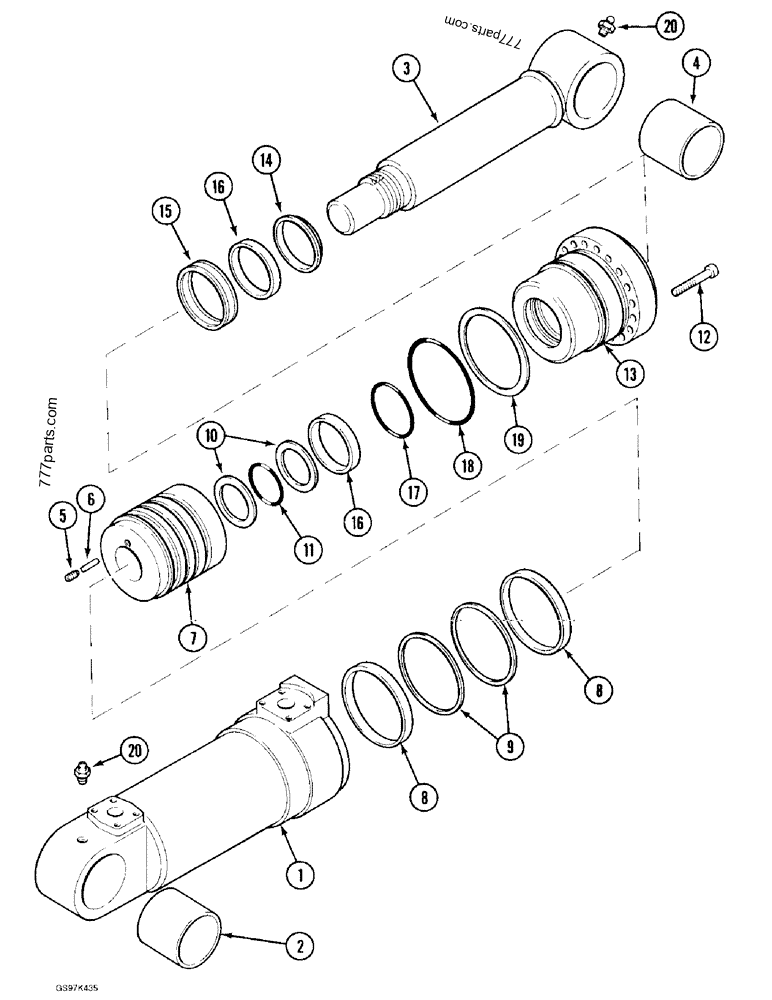 Part diagram ARM CYLINDER - CRAWLER EXCAVATORS Case 170C (CASE CRAWLER EXCAVATOR (1/90-12/91)) | 777parts.com
