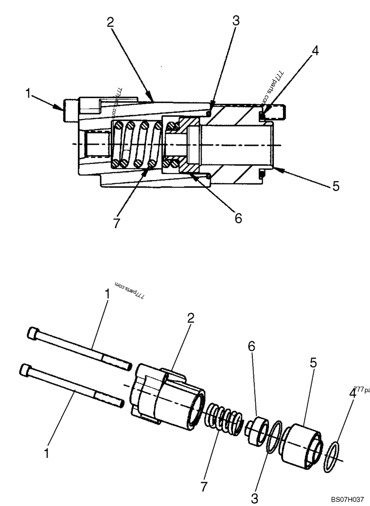 Part diagram CONTROL VALVE - SPOOL END GROUP - COMPACT TRACK LOADERS Case 420CT (COMPACT TRACK LOADER - SERIES 3, ASN N7M455401 (1/08-3/11)) | 777parts.com