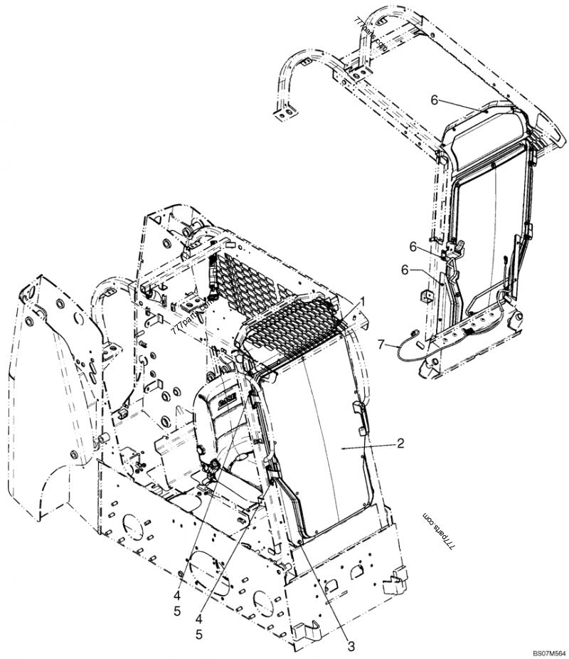 Part diagram DEMOLITION DOOR - MOUNTING - COMPACT TRACK LOADERS Case 420CT (COMPACT TRACK LOADER - SERIES 3, ASN N7M455401 (1/08-3/11)) | 777parts.com