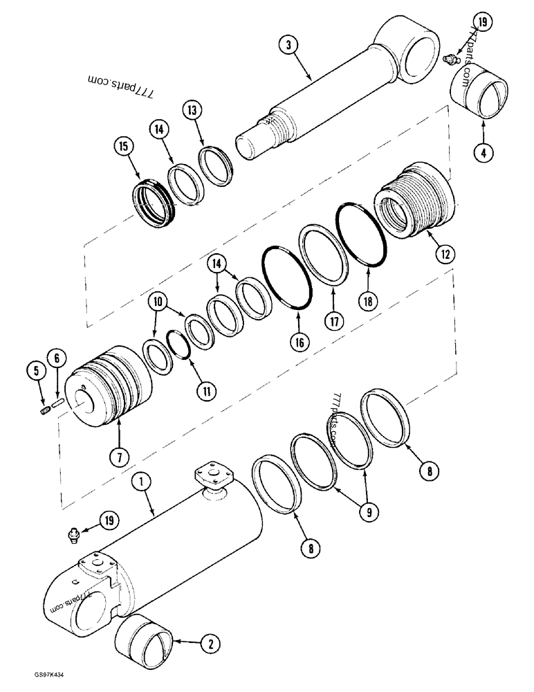 Part diagram BOOM AND TOOL CYLINDER - CRAWLER EXCAVATORS Case 170C (CASE CRAWLER EXCAVATOR (1/90-12/91)) | 777parts.com