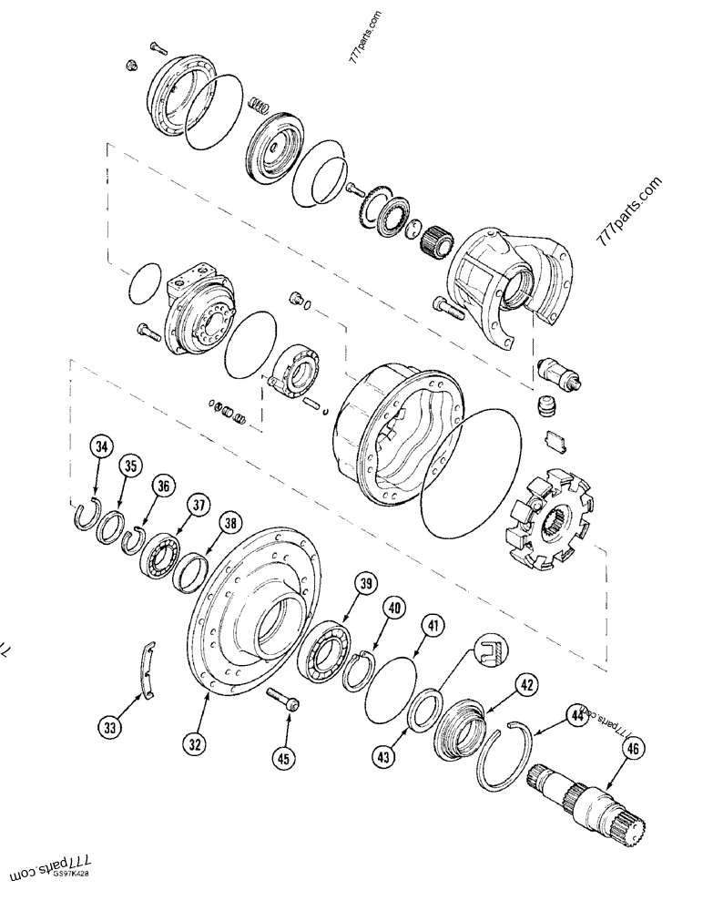 Part diagram SWING HYDRAULIC MOTOR - CRAWLER EXCAVATORS Case 170C (CASE CRAWLER EXCAVATOR (1/90-12/91)) | 777parts.com