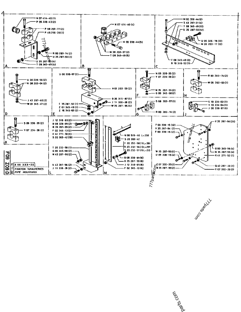 Part diagram PIPE MOUNTINGS - CRAWLER EXCAVATORS Case 170B (CASE CRAWLER EXCAVATOR (S/N 1501-) (S/N 12501-) (EUROPE) (2/87-12/89)) | 777parts.com