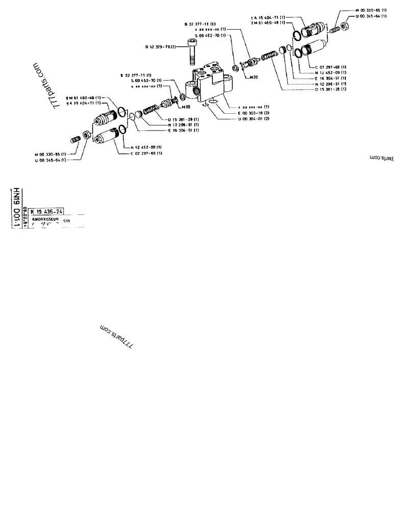 Part diagram RELIEF VALVE S19 - CRAWLER EXCAVATORS Case 170FG (POCLAIN EXCAVATOR W/ELECTRIC MOTOR (75KW 380V) (1/85-12/92)) | 777parts.com