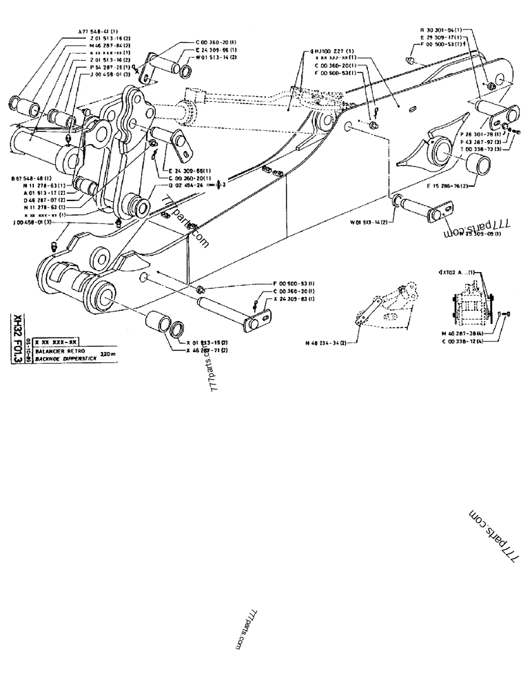 Part diagram BACKHOE DIPPERSTICK 3,20M - CRAWLER EXCAVATORS Case 170B (CASE CRAWLER EXCAVATOR (S/N 1501-) (S/N 12501-) (EUROPE) (2/87-12/89)) | 777parts.com
