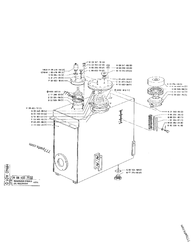 Part diagram OIL RESERVOIR - CRAWLER EXCAVATORS Case 220 (POCLAIN CRAWLER EXCAVATOR (1/88-12/92)) | 777parts.com