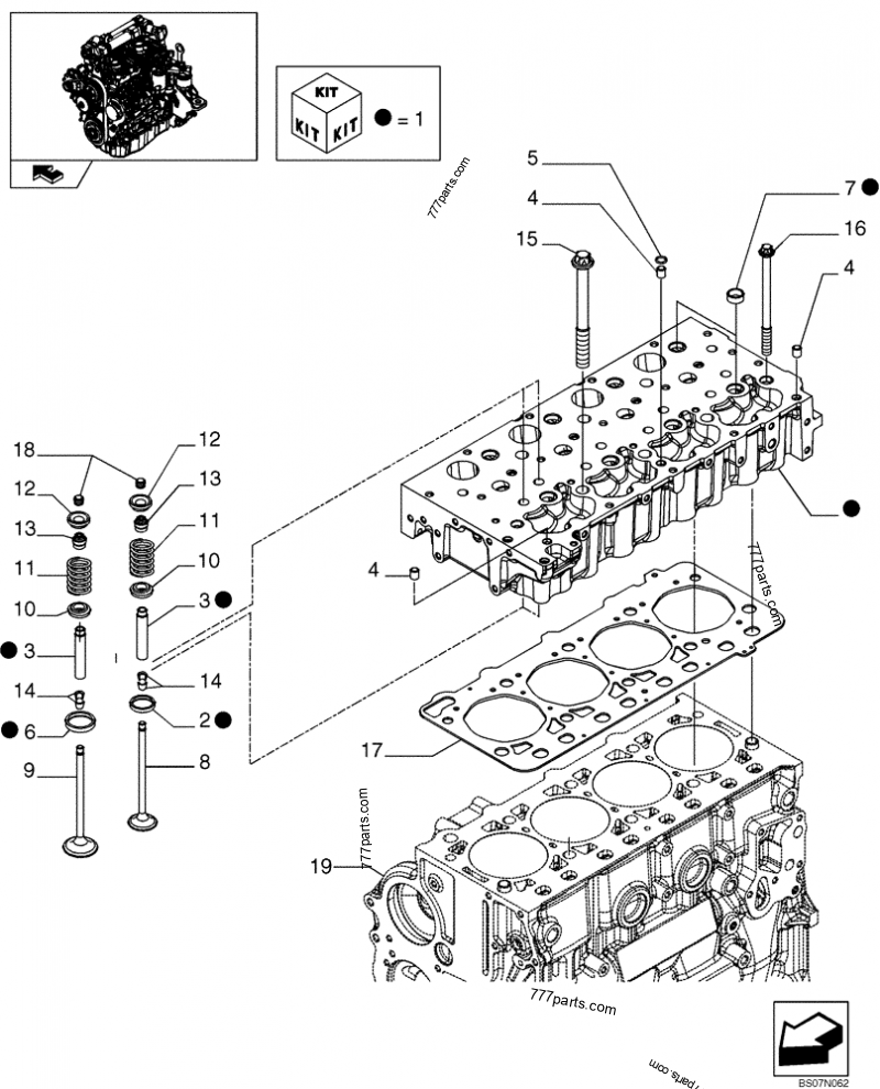 Part diagram CYLINDER HEAD & RELATED PARTS (87546691) - COMPACT TRACK LOADERS Case 420CT (COMPACT TRACK LOADER - SERIES 3, ASN N7M455401 (1/08-3/11)) | 777parts.com