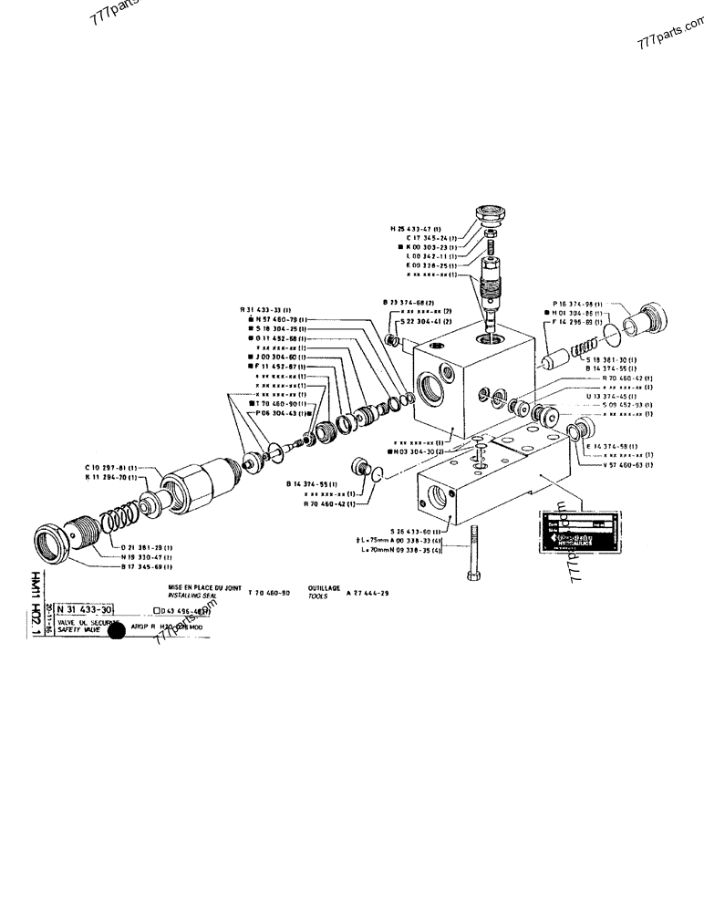 Part diagram SAFETY VALVE ARQP R H20 D 76 MOD - CRAWLER EXCAVATORS Case 170B (CASE/POCLAIN EXCAVATOR - REHANDLING ATTACHMENT (1/85-12/89)) | 777parts.com