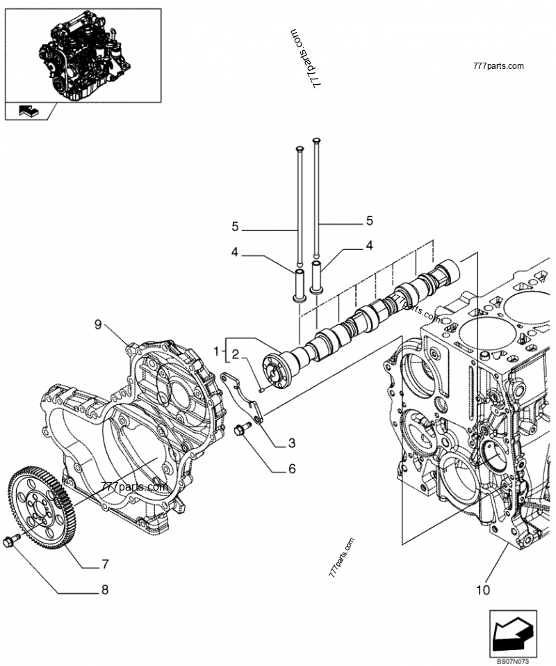 Part diagram CAMSHAFT - TIMING CONTROL (87546691) - COMPACT TRACK LOADERS Case 420CT (COMPACT TRACK LOADER - SERIES 3, ASN N7M455401 (1/08-3/11)) | 777parts.com