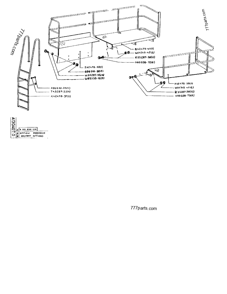 Part diagram WALKWAY OPTIONS - CRAWLER EXCAVATORS Case 170FG (POCLAIN EXCAVATOR W/ELECTRIC MOTOR (75KW 380V) (1/85-12/92)) | 777parts.com