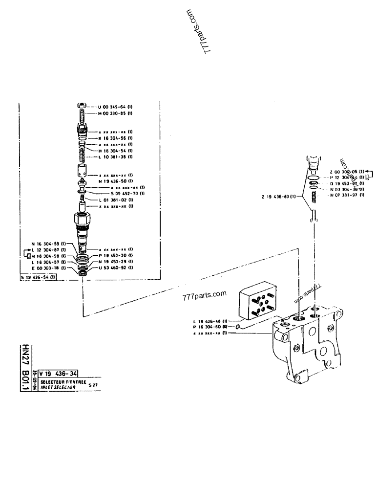 Part diagram INLET SELECTOR - CRAWLER EXCAVATORS Case 160CL (POCLAIN CRAWLER EXCAVATOR (S/N 8321 & AFTER) (5/76-12/82)) | 777parts.com