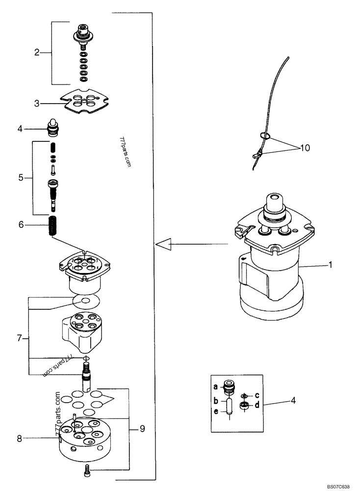 Part diagram JOYSTICK VALVE KITS - ISO PATTERN, LH - COMPACT TRACK LOADERS Case 420CT (COMPACT TRACK LOADER - SERIES 3, ASN N7M455401 (1/08-3/11)) | 777parts.com