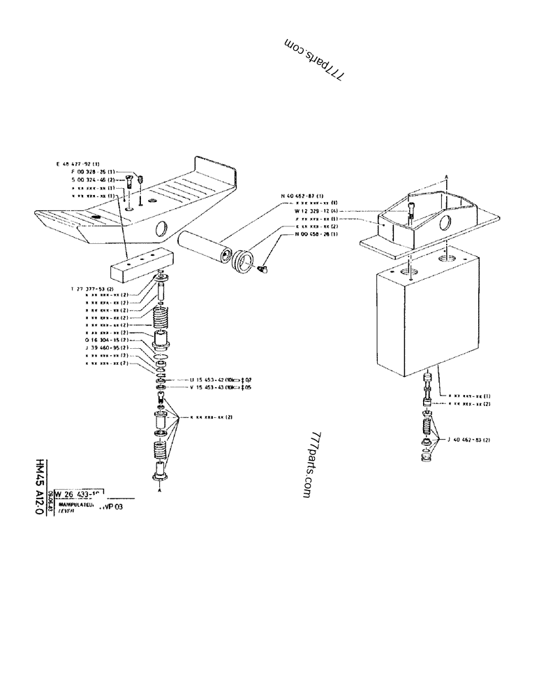 Part diagram LEVER VP 03 - CRAWLER EXCAVATORS Case 170 (POCLAIN CRAWLER EXCAVATOR (S/N 12341 TO 12492) (5/85-12/92)) | 777parts.com