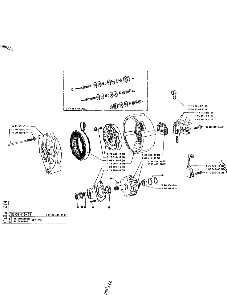 Part diagram ALTERNATOR 28V 27A - CRAWLER EXCAVATORS Case 170 (POCLAIN CRAWLER EXCAVATOR (S/N 12341 TO 12492) (5/85-12/92)) | 777parts.com