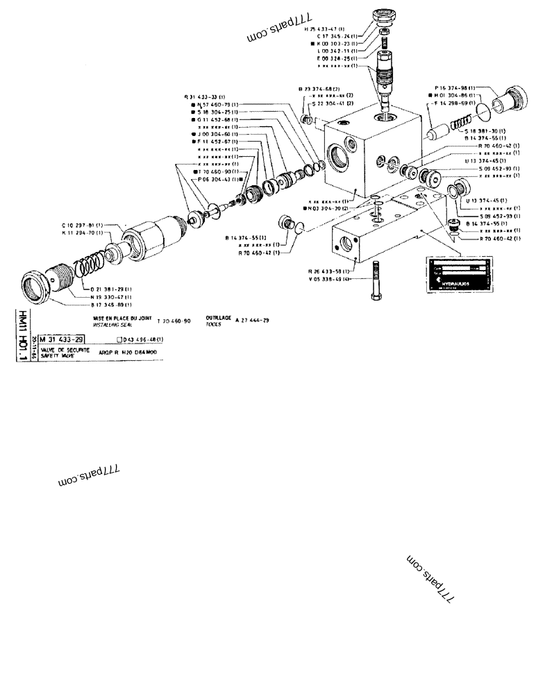 Part diagram SAFETY VALVE ARQP R H20 D64 MOD - CRAWLER EXCAVATORS Case 170FG (POCLAIN EXCAVATOR W/ELECTRIC MOTOR (75KW 380V) (1/85-12/92)) | 777parts.com