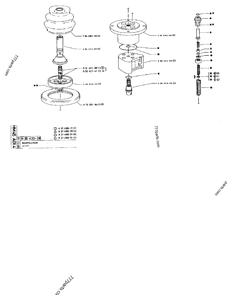 Part diagram LEVER - CRAWLER EXCAVATORS Case 170FG (POCLAIN EXCAVATOR W/ELECTRIC MOTOR (75KW 380V) (1/85-12/92)) | 777parts.com