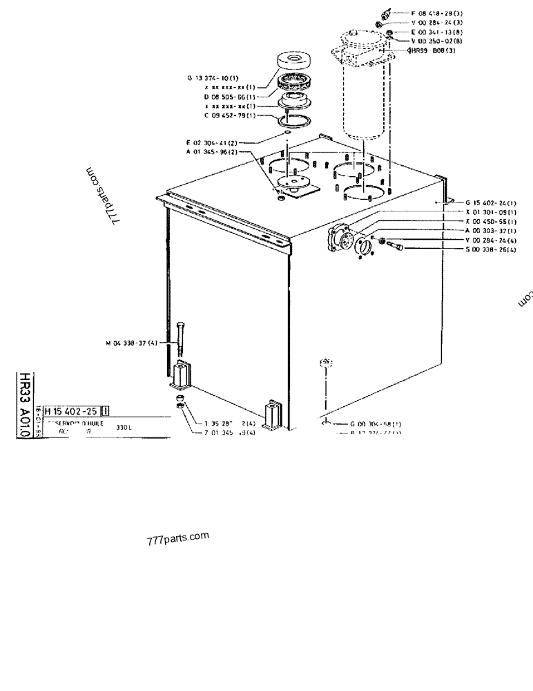 Part diagram OIL RESERVOIR 330L - CRAWLER EXCAVATORS Case 170FG (POCLAIN EXCAVATOR W/ELECTRIC MOTOR (75KW 380V) (1/85-12/92)) | 777parts.com