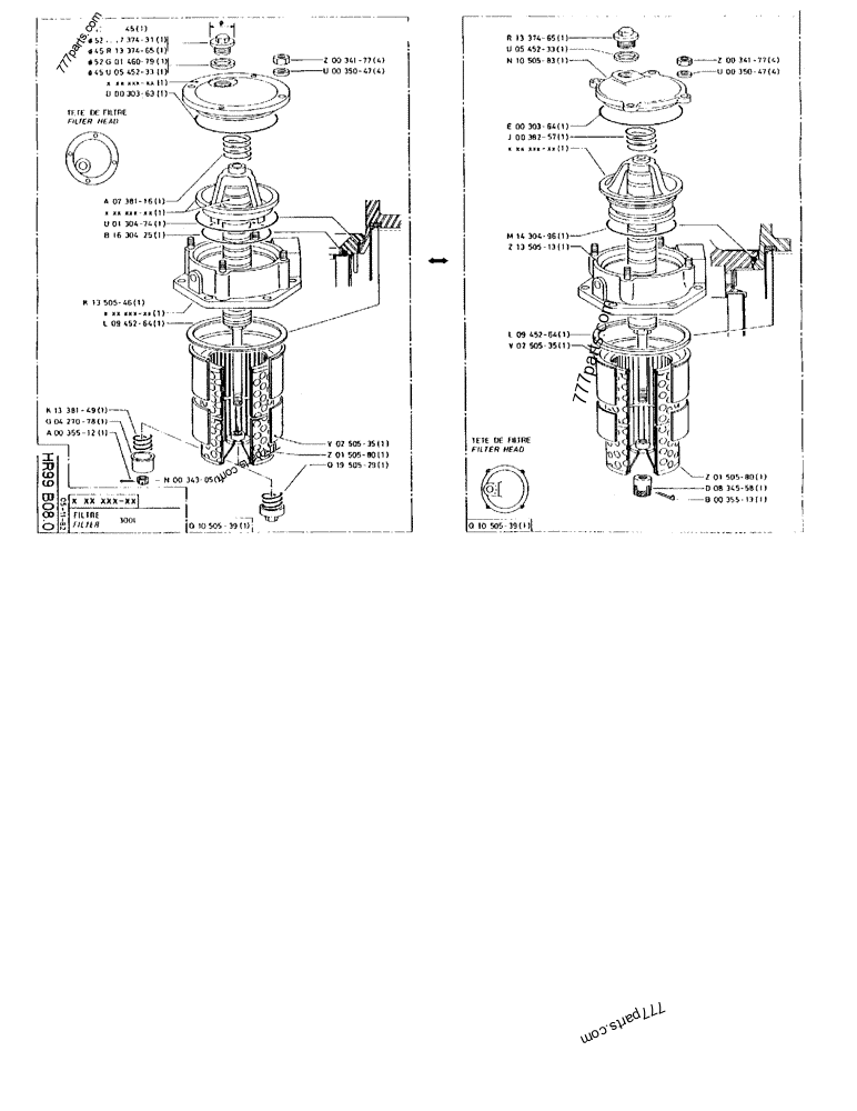 Part diagram FILTER 300L - CRAWLER EXCAVATORS Case 170FG (POCLAIN EXCAVATOR W/ELECTRIC MOTOR (75KW 380V) (1/85-12/92)) | 777parts.com