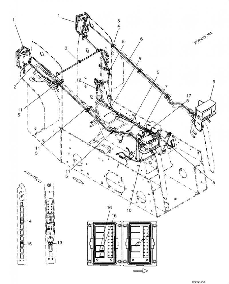 Part diagram ELECTRICAL - ROAD LIGHTS (EUROPE) - COMPACT TRACK LOADERS Case 440CT (COMPACT TRACK LOADER - SERIES 3, ASN N7M483467 (1/08-3/11)) | 777parts.com