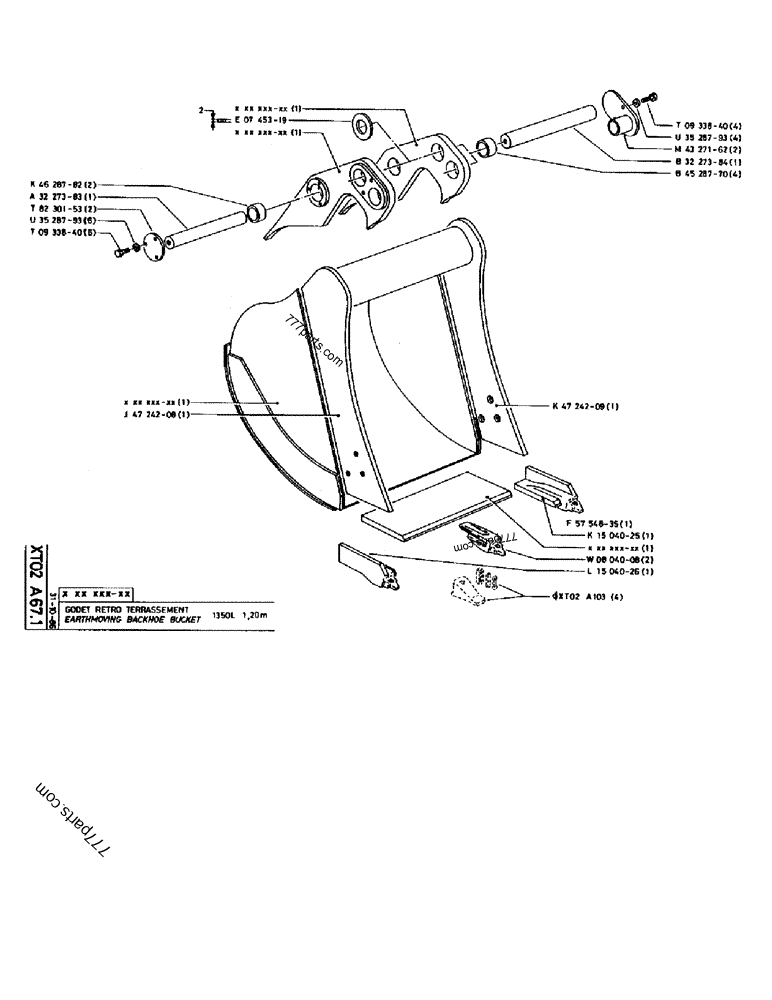 Part diagram EARTHMOVING BACKHOE BUCKET 1350L 1,20M - CRAWLER EXCAVATORS Case 170B (CASE CRAWLER EXCAVATOR (S/N 1501-) (S/N 12501-) (EUROPE) (2/87-12/89)) | 777parts.com