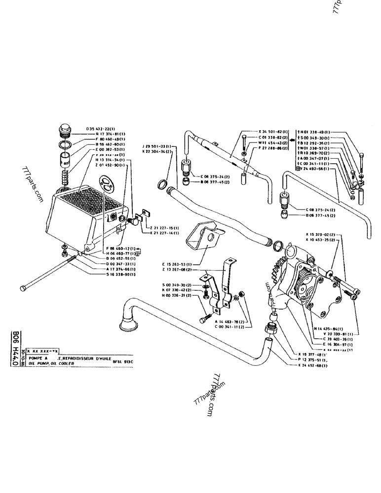 Part diagram OIL PUMP, OIL COOLER BF6L 913C - CRAWLER EXCAVATORS Case 170 (POCLAIN CRAWLER EXCAVATOR (S/N 12341 TO 12492) (5/85-12/92)) | 777parts.com