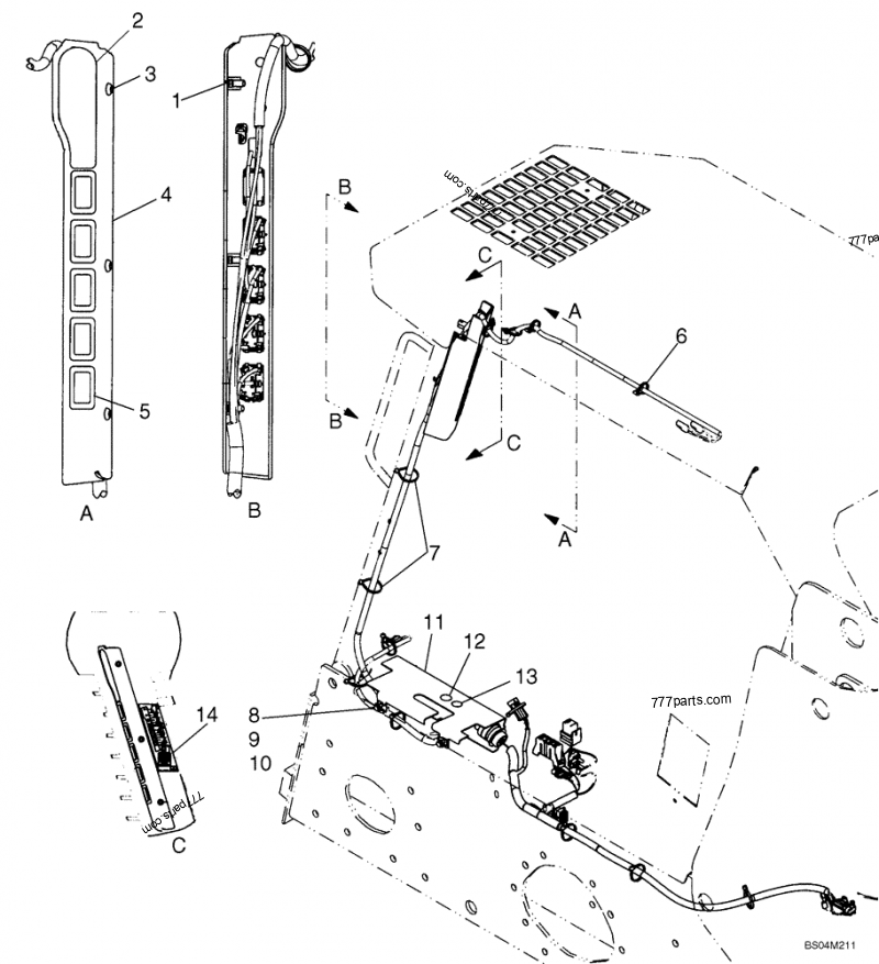 Part diagram OPTIONS, ELECTRICAL - MOUNTING - COMPACT TRACK LOADERS Case 420CT (COMPACT TRACK LOADER - BSN N7M455401 (2/06-12/07)) | 777parts.com