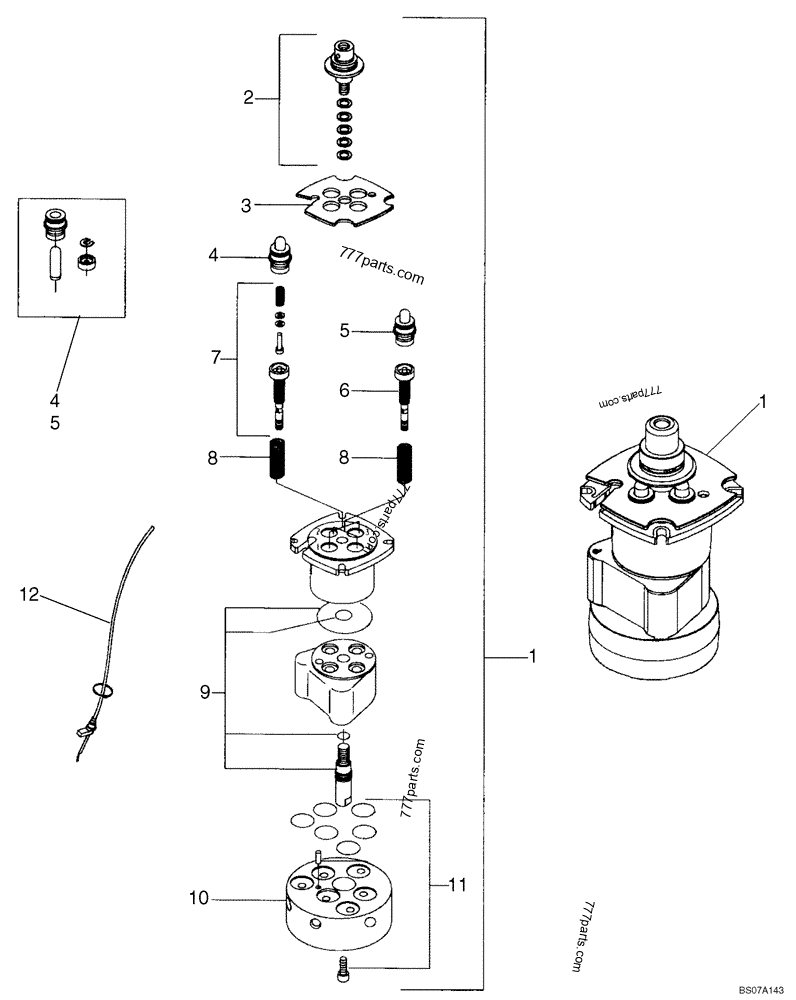 Part diagram JOYSTICK VALVE KITS - ISO PATTERN, LH - COMPACT TRACK LOADERS Case 440CT (COMPACT TRACK LOADER - SERIES 3, ASN N7M483467 (1/08-3/11)) | 777parts.com