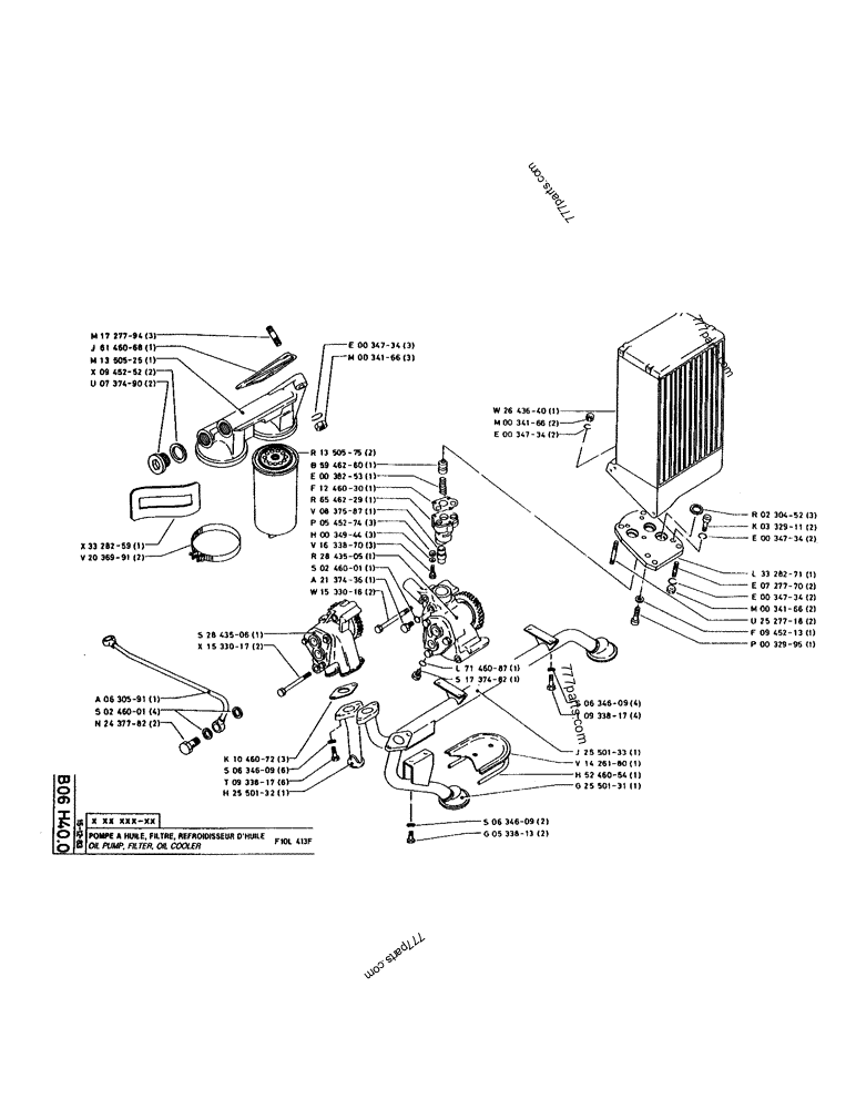 Part diagram OIL PUMP, FILTER, OIL COOLER - CRAWLER EXCAVATORS Case 220 (POCLAIN CRAWLER EXCAVATOR (1/88-12/92)) | 777parts.com