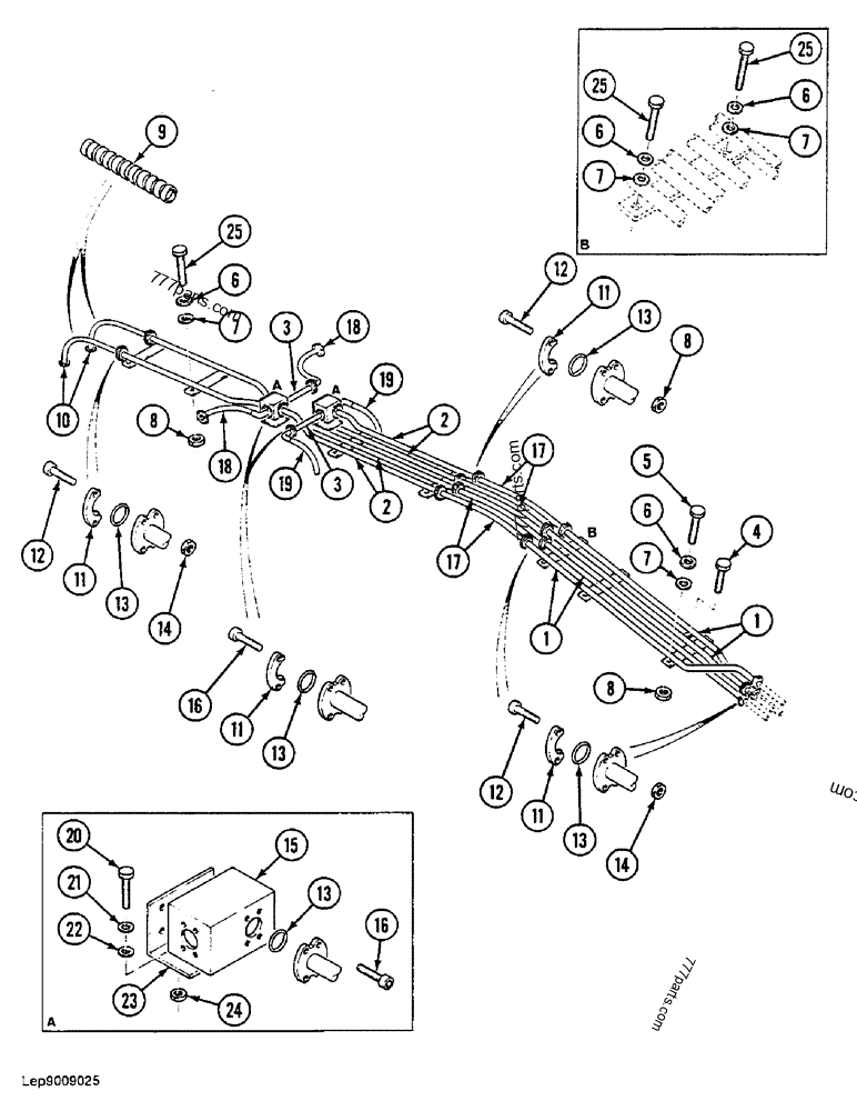 Part diagram CIRCUIT (6.70M HAHDLING BOOM ) - CRAWLER DOZERS Case 1088FG (CASE ELECTRIC EXCAVATOR - PORTUGAL (90KW 380V) (1/88-12/94)) | 777parts.com