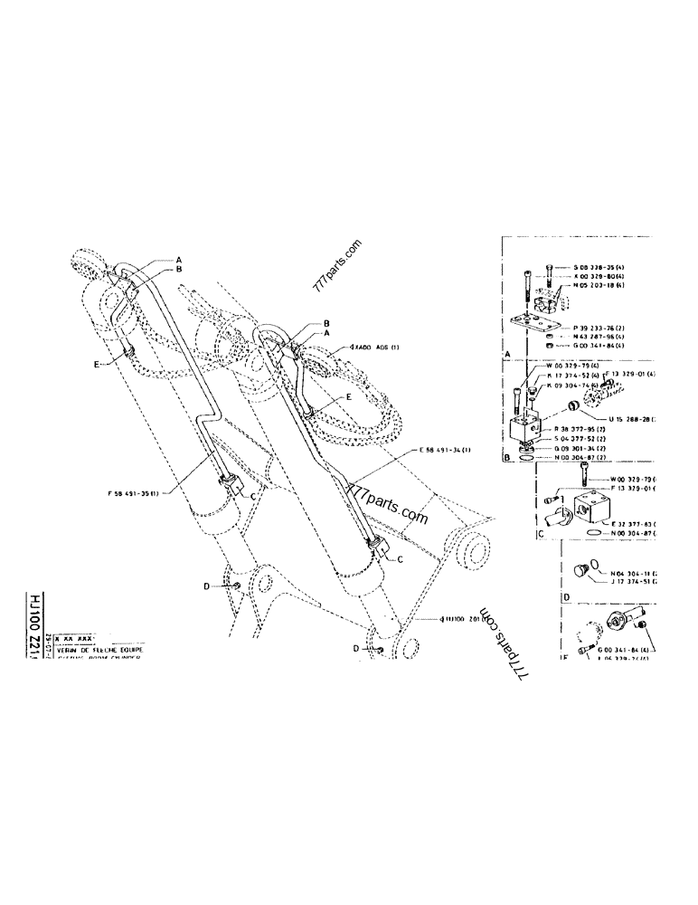 Part diagram FITTING BOOM CYLINDER - CRAWLER EXCAVATORS Case 170 (POCLAIN CRAWLER EXCAVATOR (S/N 12341 TO 12492) (5/85-12/92)) | 777parts.com