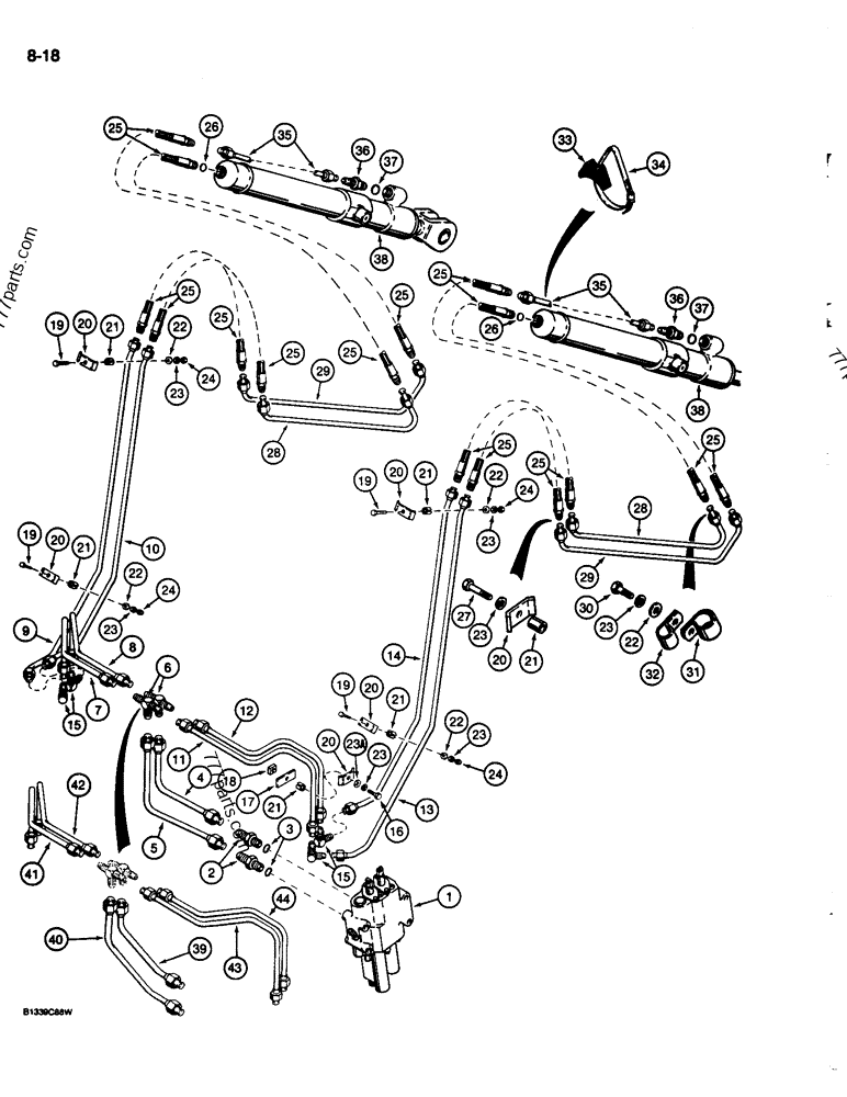 LOADER BUCKET CYLINDER HYDRAULIC CIRCUIT LOADER BACKHOES Case 680L