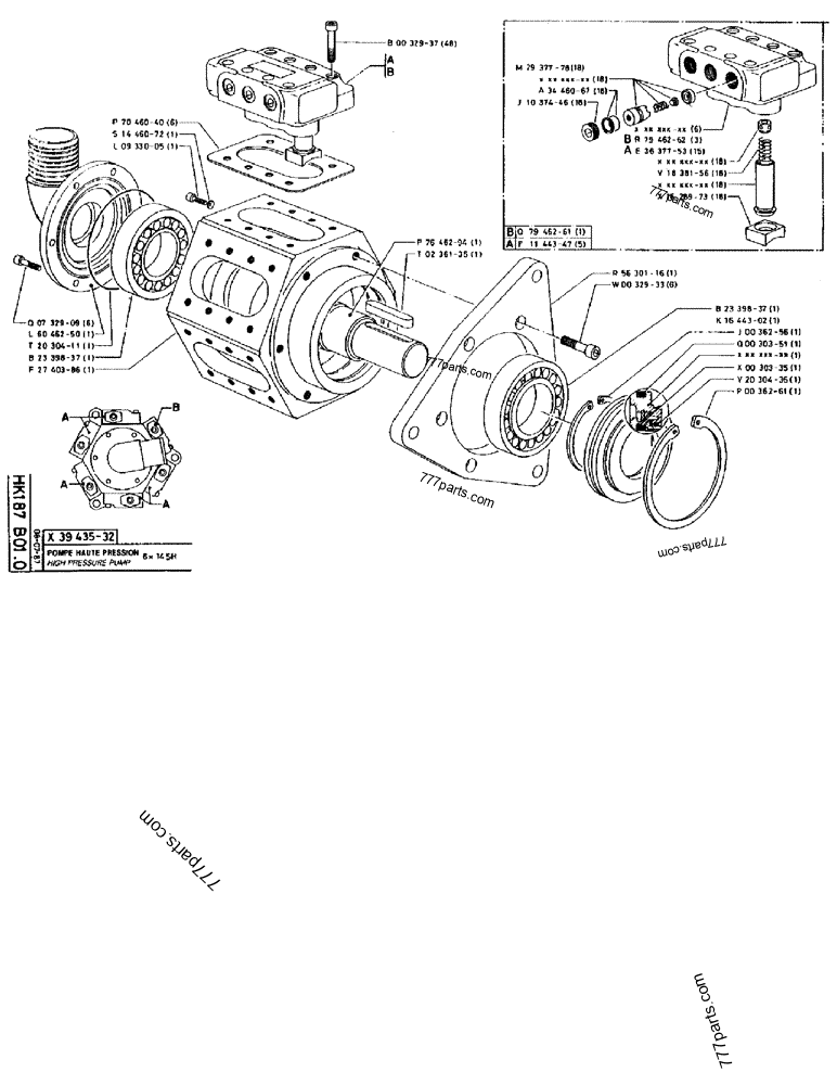 Part diagram HIGH PRESSURE PUMP 6X 14SH - CRAWLER EXCAVATORS Case 170B (CASE CRAWLER EXCAVATOR (S/N 1501-) (S/N 12501-) (EUROPE) (2/87-12/89)) | 777parts.com