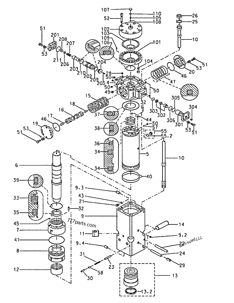 Part diagram MECHANISM - HYDRAULIC HAMMER CB320S - CE ATTACHMENTS Case CB320 (HYDRAULIC HAMMER (1/05-)) | 777parts.com