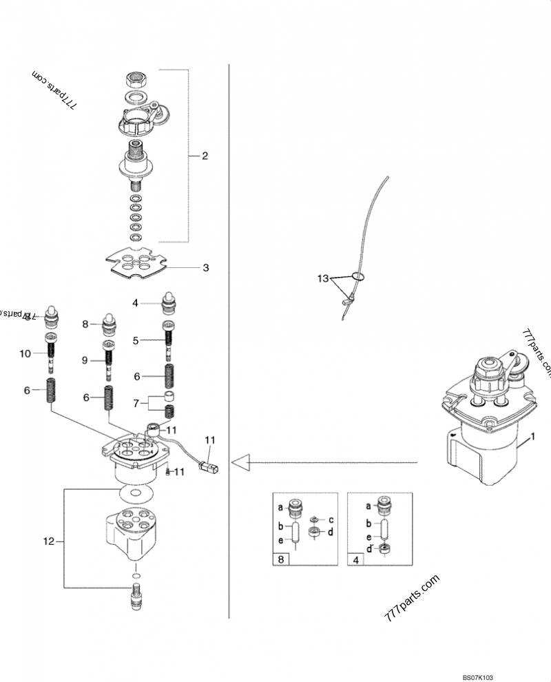 Part diagram JOYSTICK VALVE KITS - ISO PATTERN, RH - COMPACT TRACK LOADERS Case 440CT (COMPACT TRACK LOADER - SERIES 3, ASN N7M483467 (1/08-3/11)) | 777parts.com