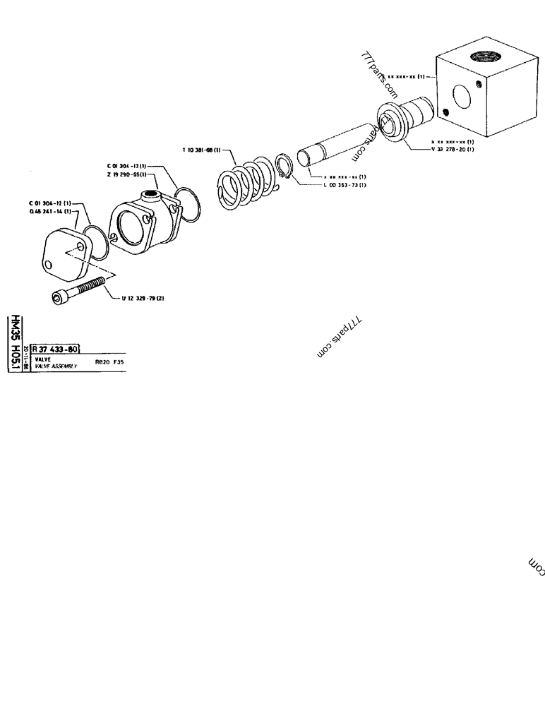 Part diagram VALVE ASSEMBLY RB20 F35 - CRAWLER EXCAVATORS Case 170B (CASE CRAWLER EXCAVATOR (S/N 1501-) (S/N 12501-) (EUROPE) (2/87-12/89)) | 777parts.com