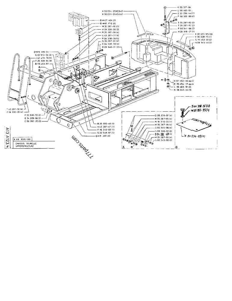 Part diagram UPPERSTRUCTURE - CRAWLER EXCAVATORS Case 170FG (POCLAIN EXCAVATOR W/ELECTRIC MOTOR (75KW 380V) (1/85-12/92)) | 777parts.com