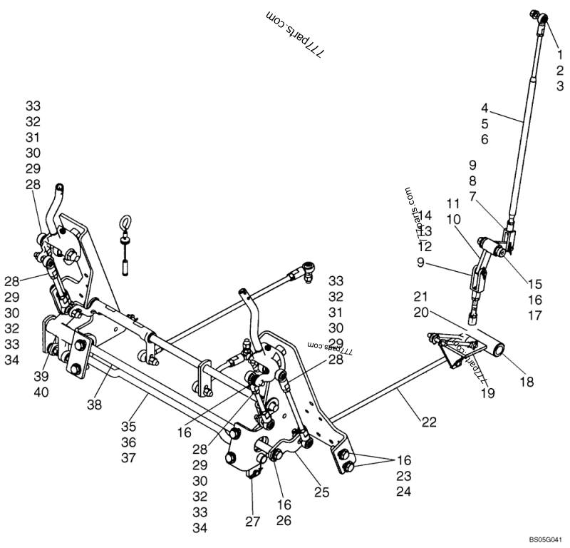 Part diagram CONTROLS - LOADER AND GROUND DRIVE (ROUND LINKAGE LINKS, IF USED, SEE FIGURE 09-13B REF 1, 2) - COMPACT TRACK LOADERS Case 420CT (COMPACT TRACK LOADER - BSN N7M455401 (2/06-12/07)) | 777parts.com