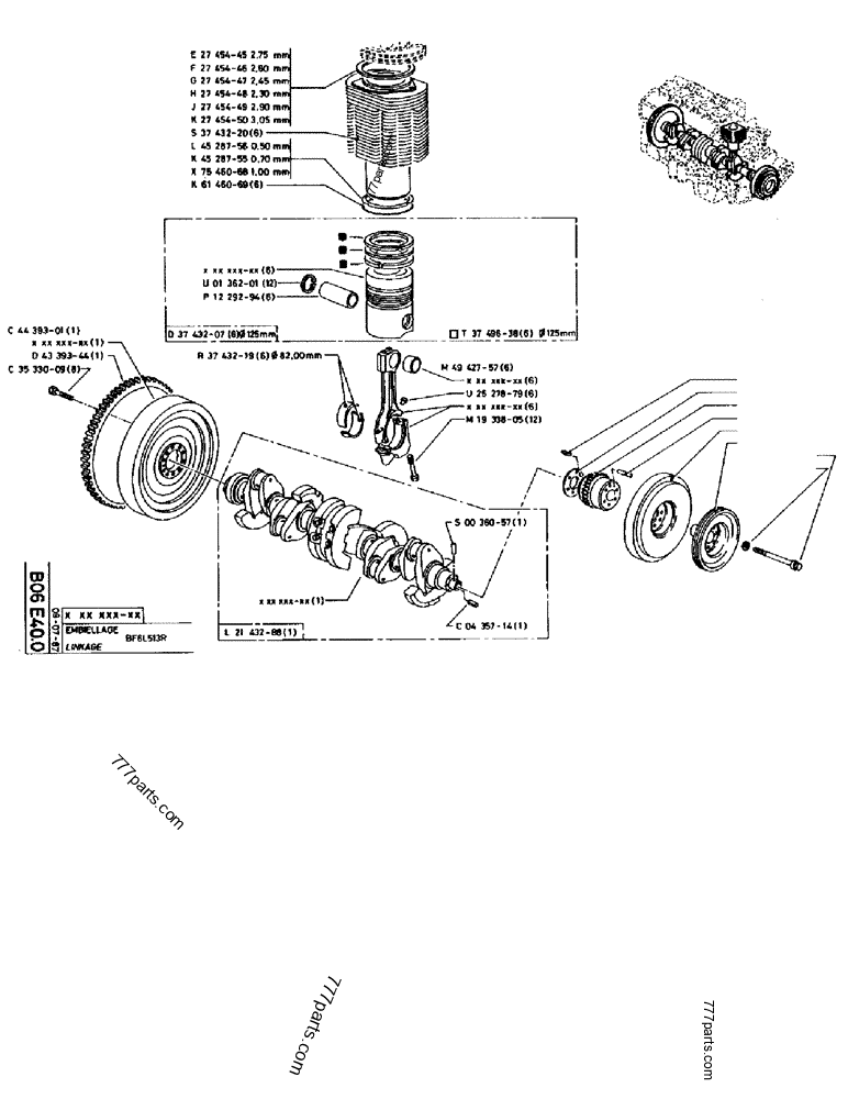 Part diagram LINKAGE BF6L513R - CRAWLER EXCAVATORS Case 170B (CASE CRAWLER EXCAVATOR (S/N 1501-) (S/N 12501-) (EUROPE) (2/87-12/89)) | 777parts.com
