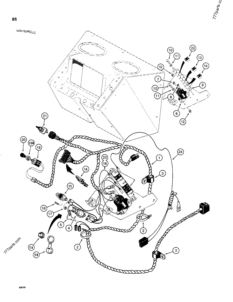 ELECTRICAL CIRCUIT, MAIN HARNESS AND CONNECTIONS, TRACTOR SERIAL NUMBER